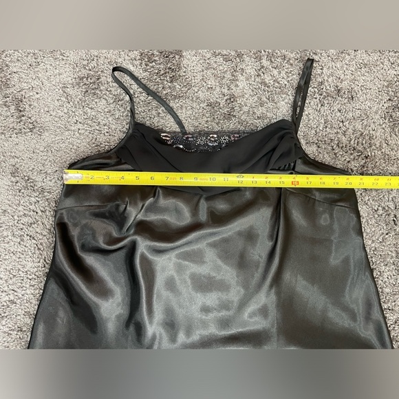 Lane Bryant black satin chiffon sequins adjustable straps camisole cami size 16 - Picture 15 of 17